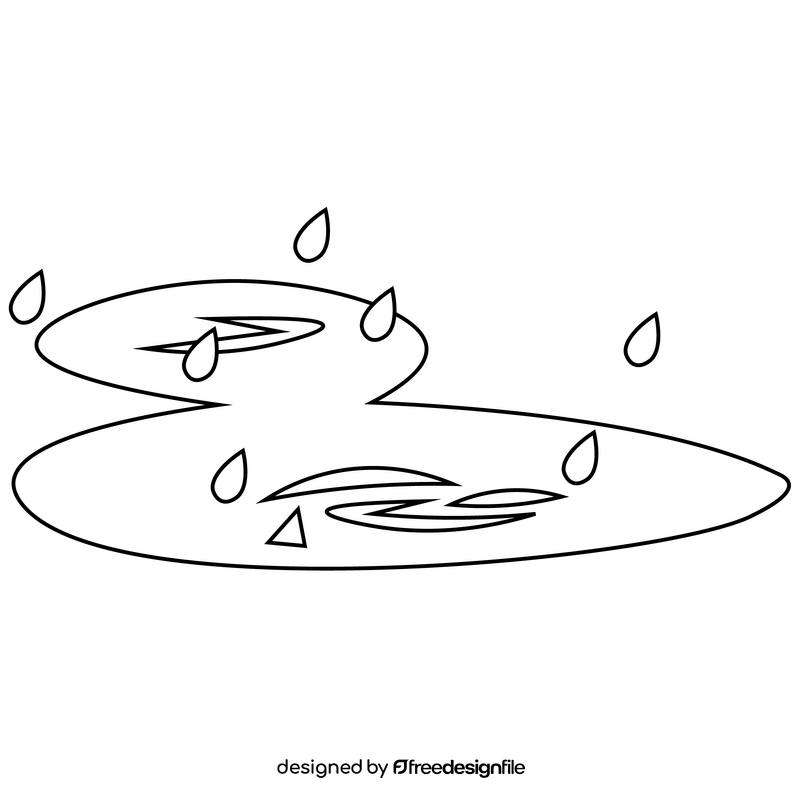 Cartoon raining black and white clipart