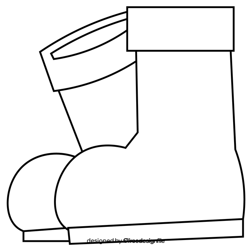 Rain rubber boots black and white clipart