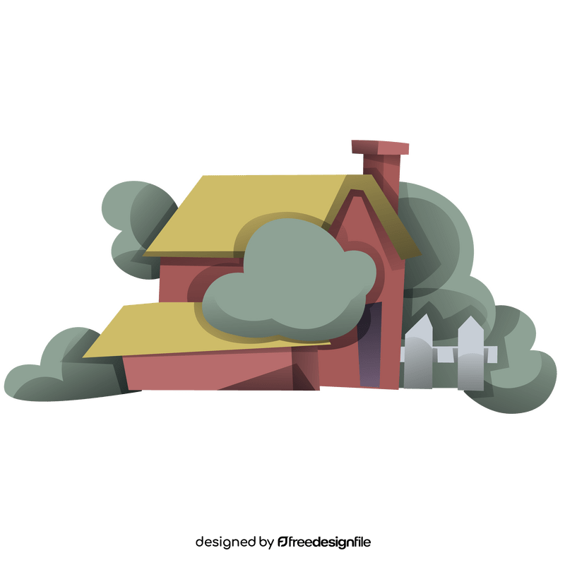 House with fog illustration clipart