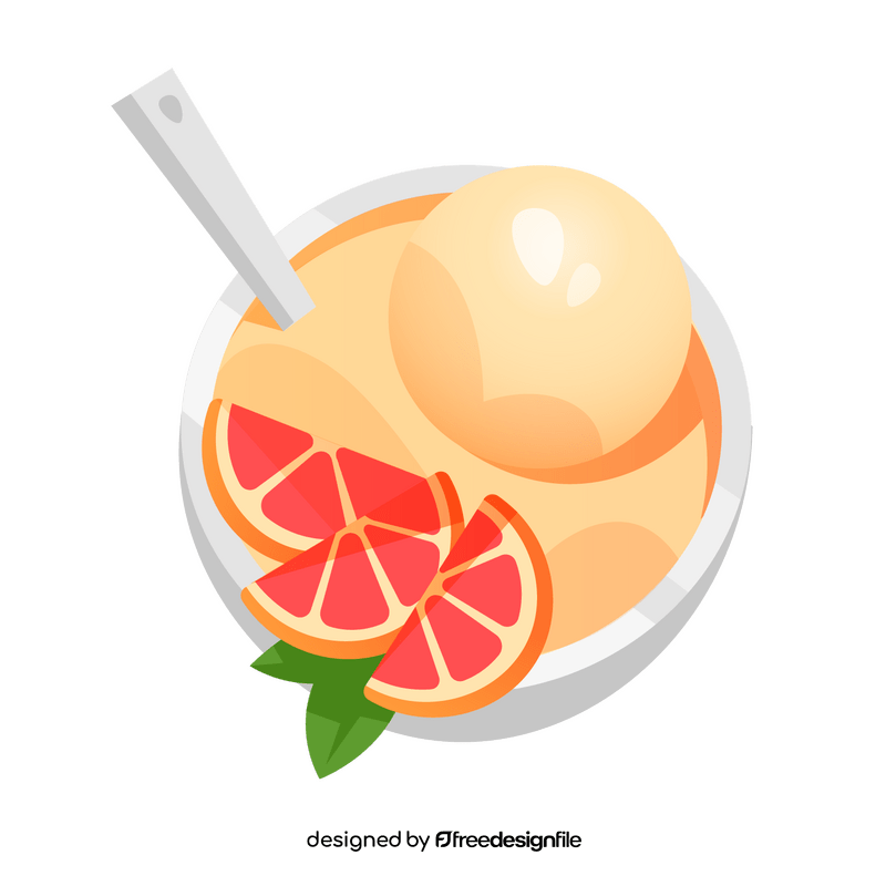 Grapefruit ice cream clipart