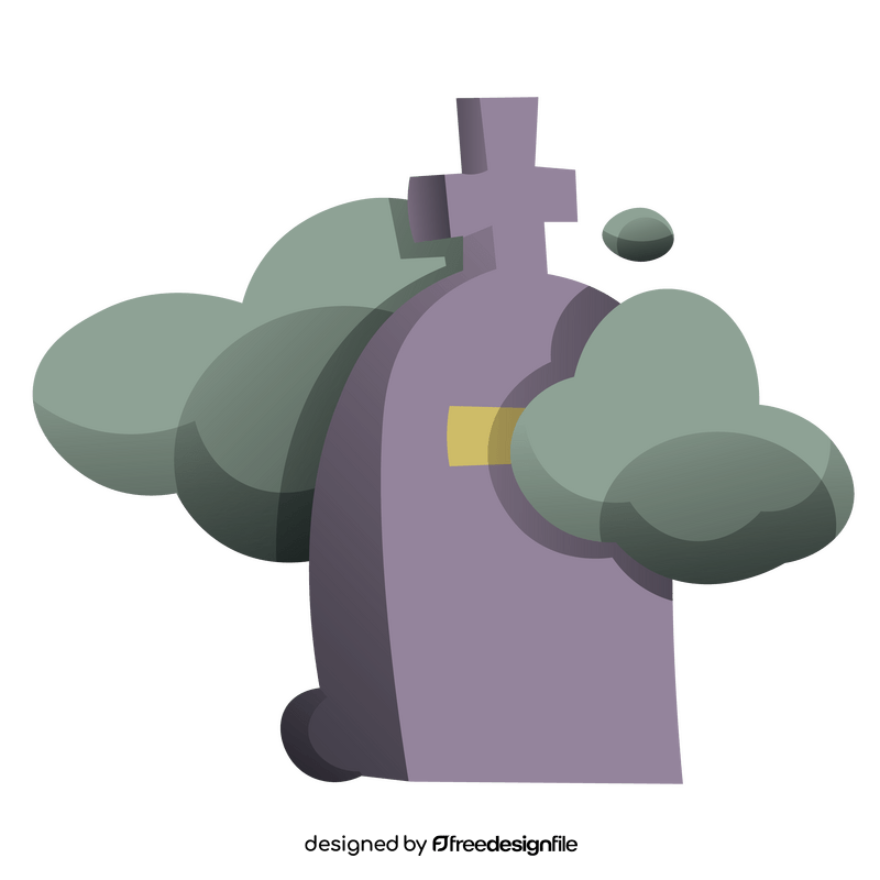 Cartoon halloween tombstone with smoke clipart