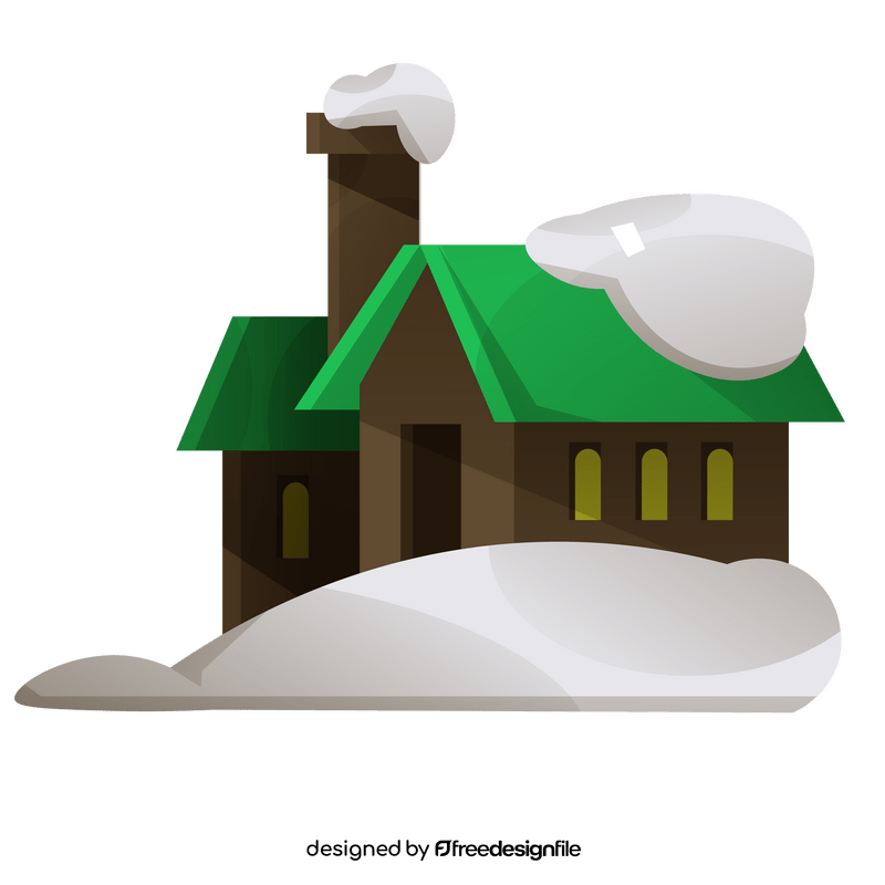 Winter house and snow clipart