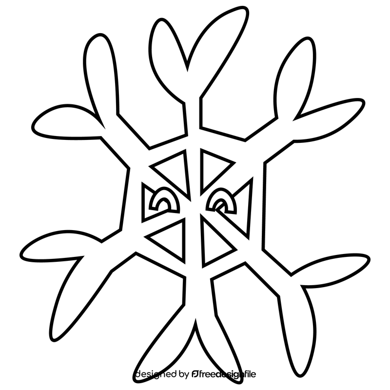 Snowflake free black and white clipart