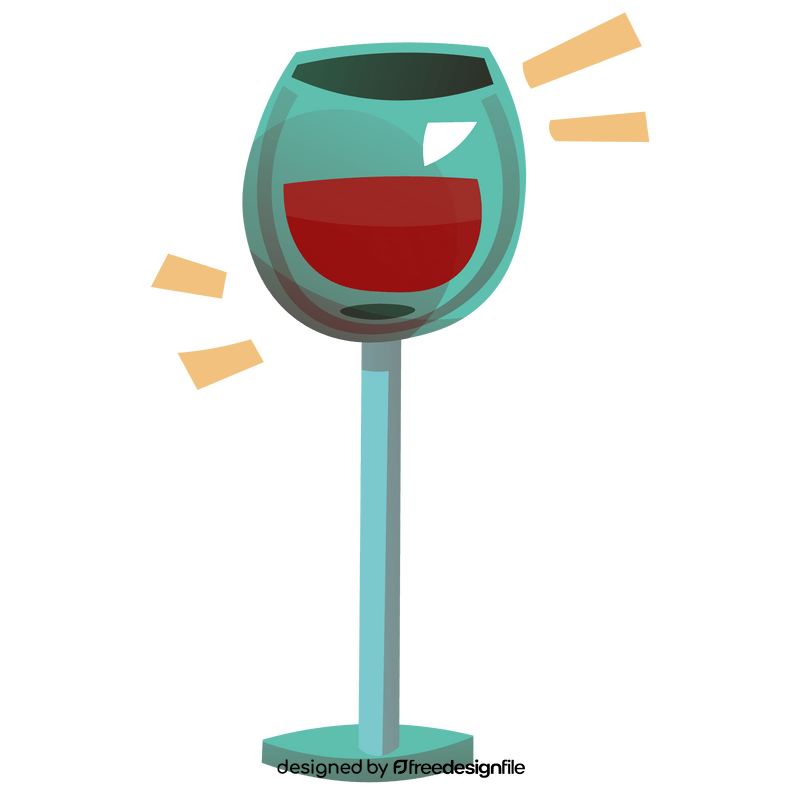 Glass of wine drawing clipart