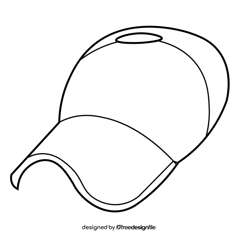Cap illustration black and white clipart