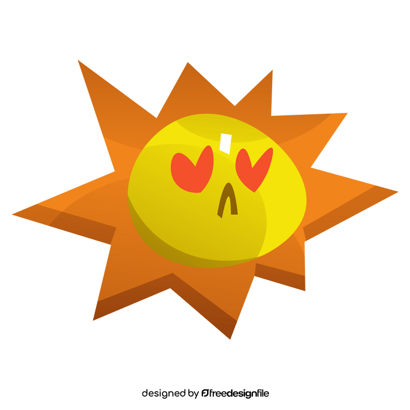 Sun in love cartoon clipart