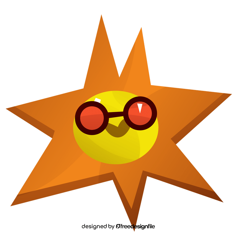 Cartoon sun with glasses clipart