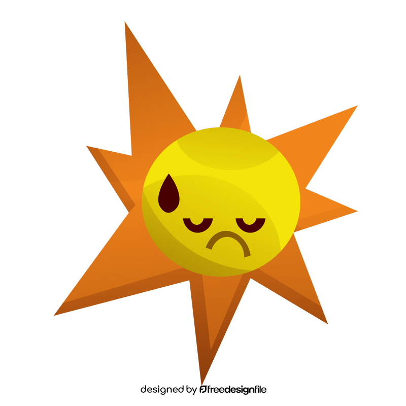 Cartoon sun sad emoji clipart