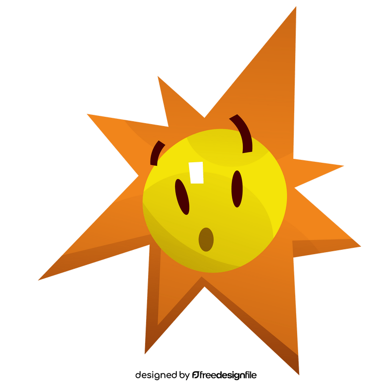 Suprised sun emoji illustration clipart