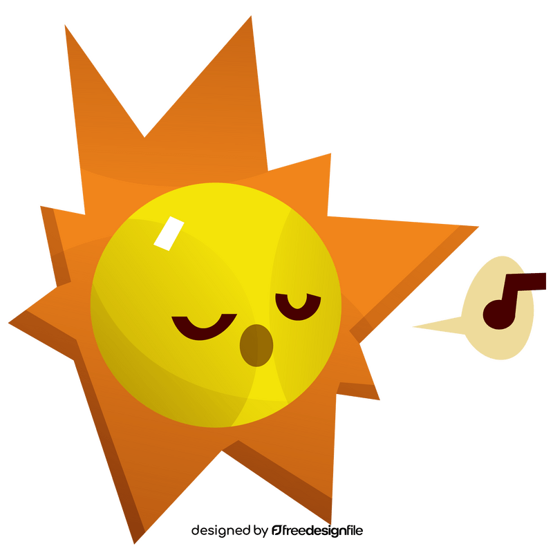 Whistling sun drawing clipart