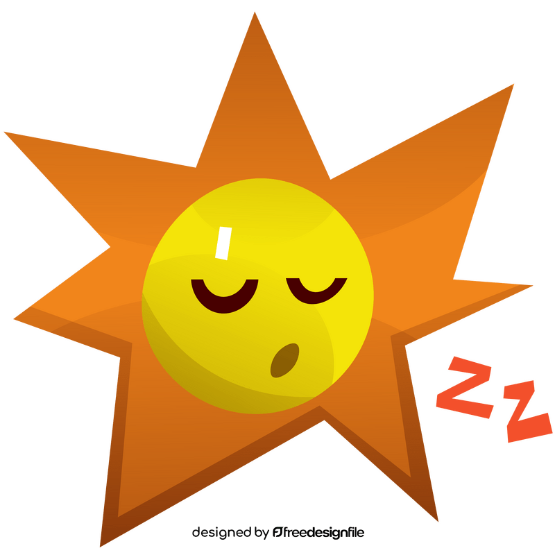 Sleeping sun cartoon clipart