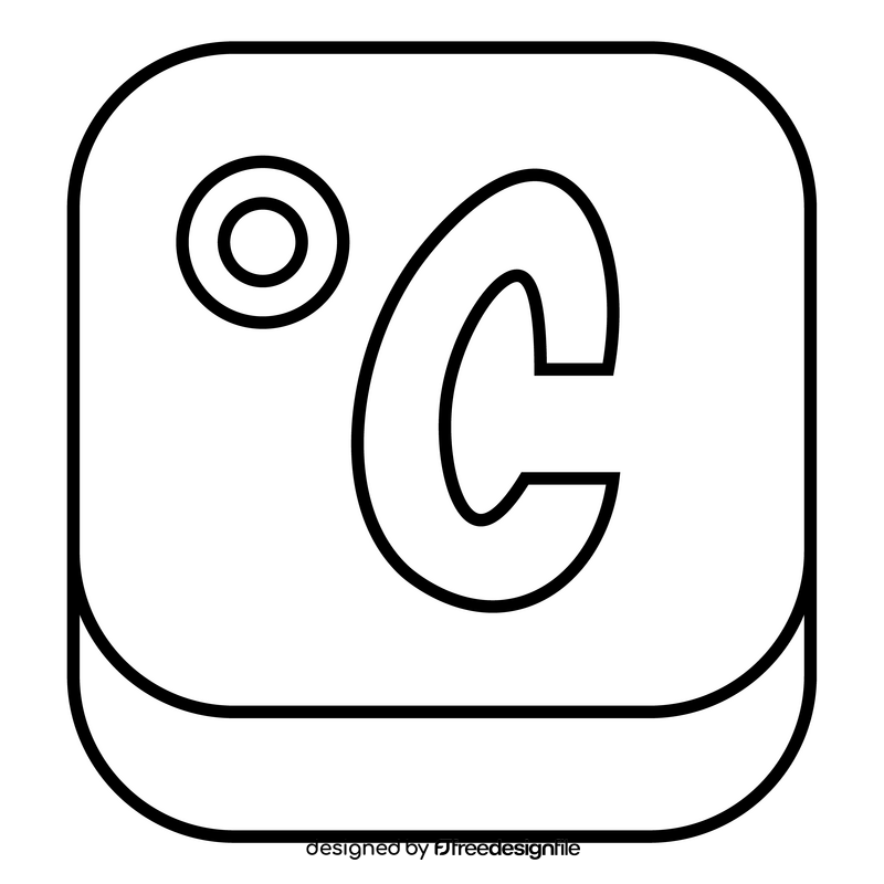 Celsius icon black and white clipart