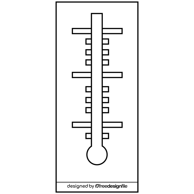 Thermometer illustration black and white clipart