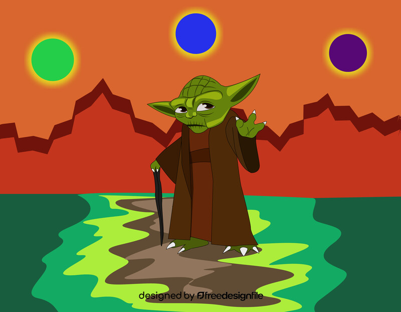 Yoda cartoon vector
