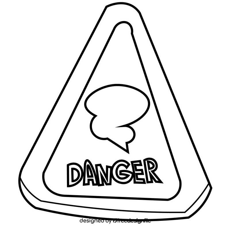 Warning tornado sign free black and white clipart