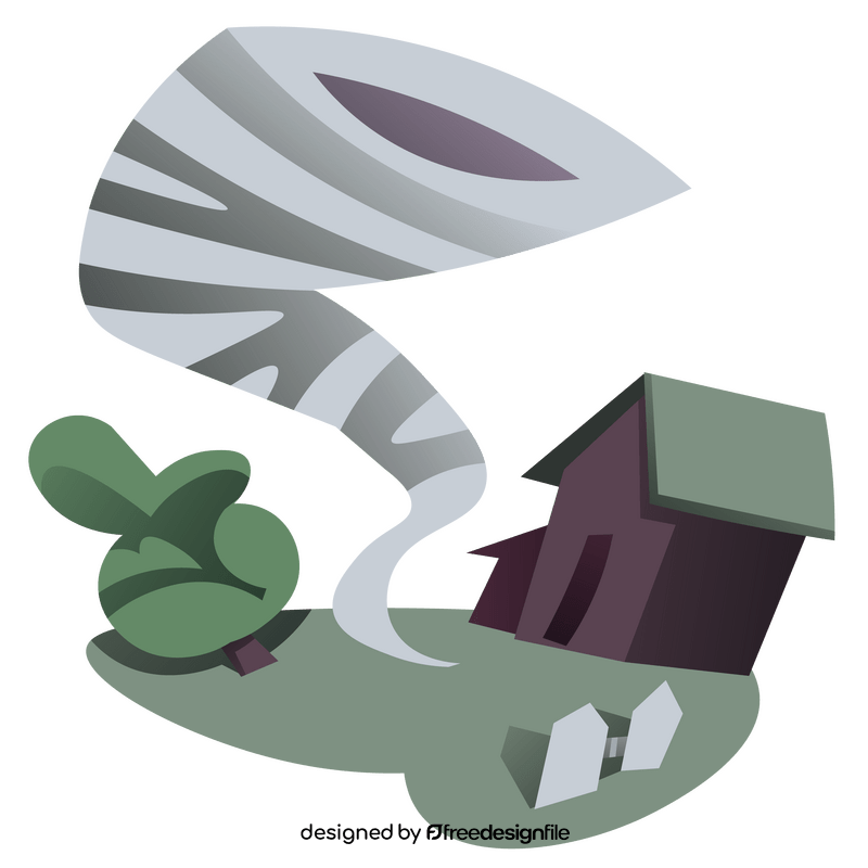 Tornado house illustration clipart