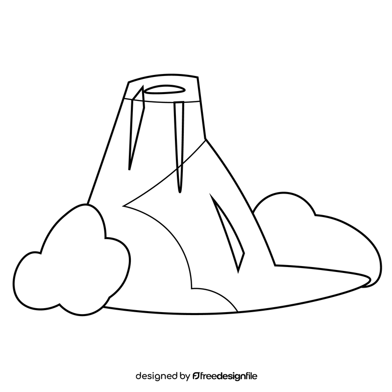 Free sleeping volcano black and white clipart