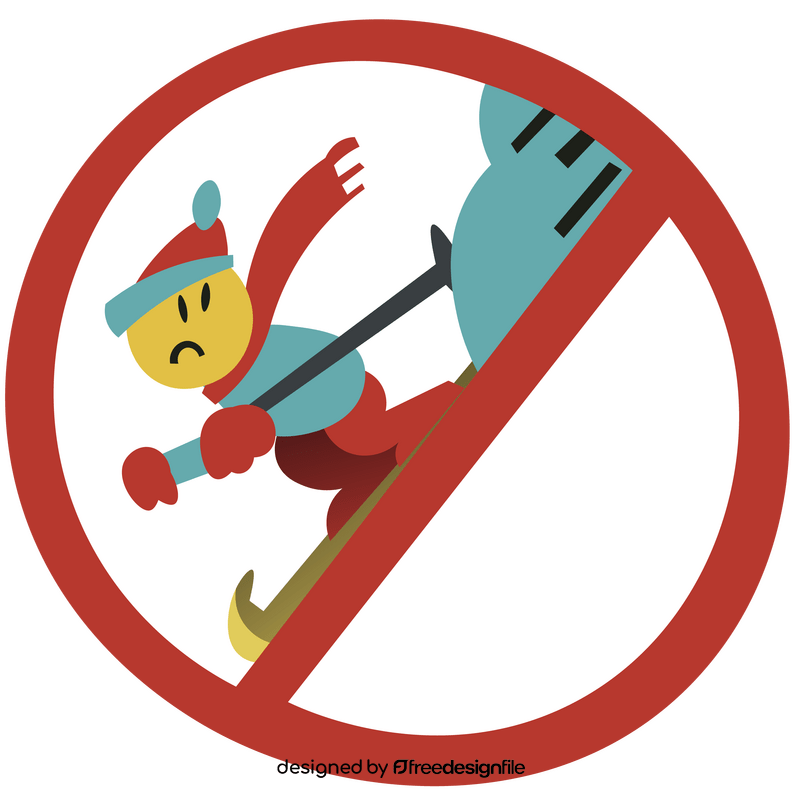 Avalanche warning sign icon clipart