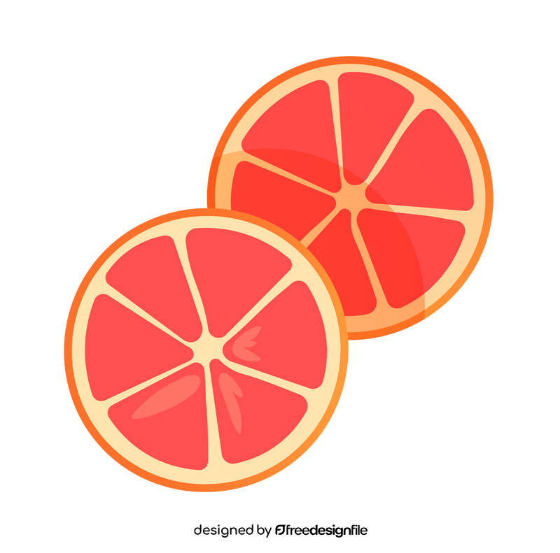 Grapefruit two slices clipart
