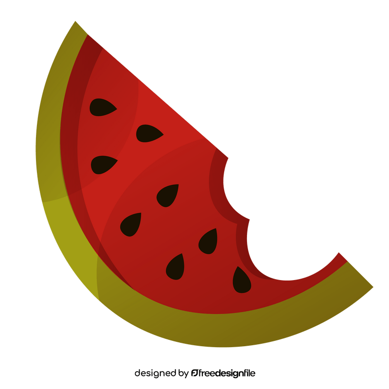Bitten slice watermelon illustration clipart