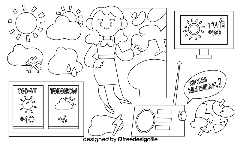 Weather forecast black and white vector