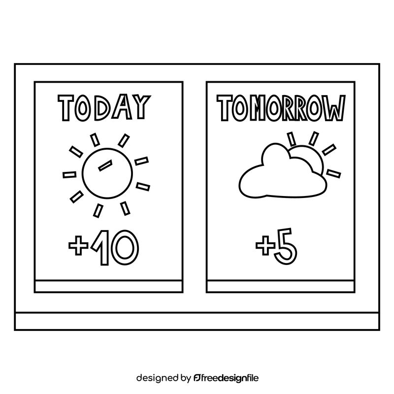 Free weather forecast black and white clipart