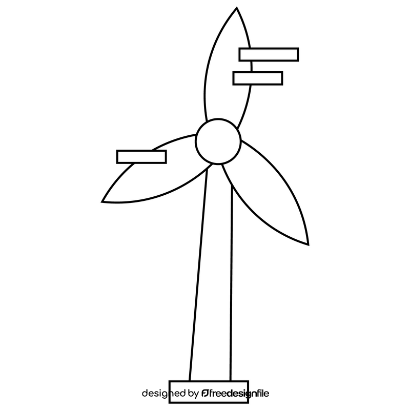 Free windmill black and white clipart