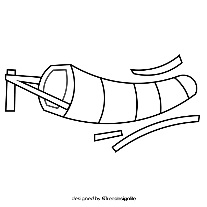 Free striped windsock black and white clipart