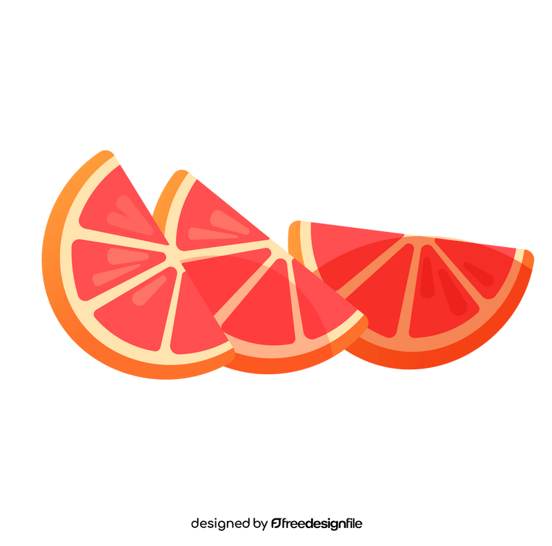 Grapefruit cut into slices clipart