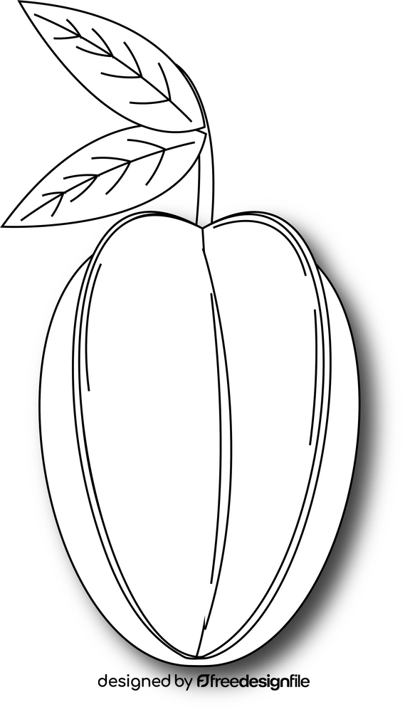Starfruit black and white clipart