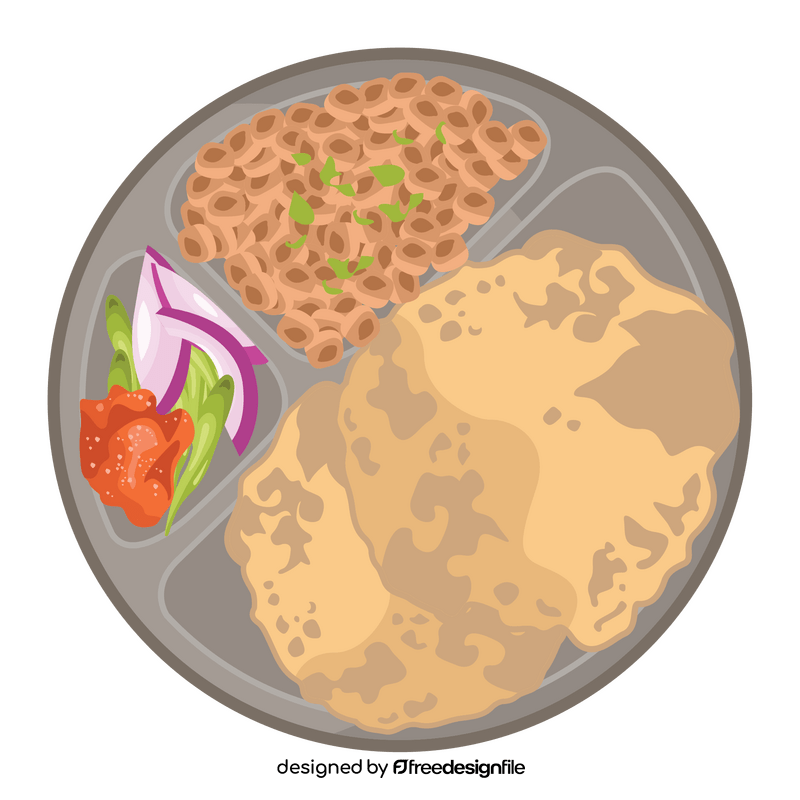 Indian bread Bhatura clipart