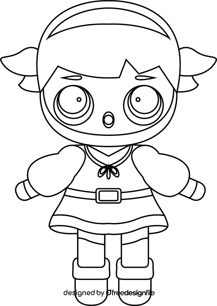 Lol Surprise Doll black and white clipart