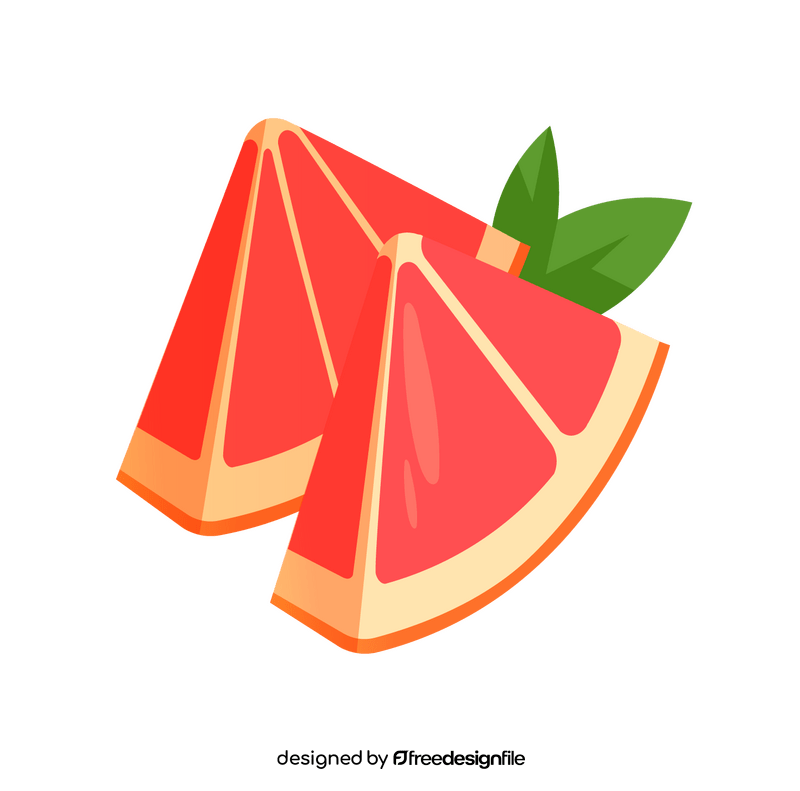 Pink grapefruit triangles clipart