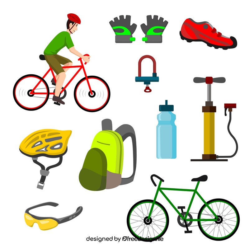 Cycling icons set vector