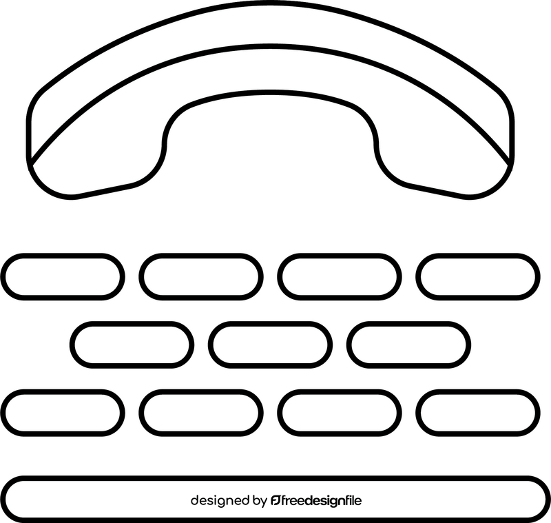 Assistive Technology telephone typewriter black and white clipart