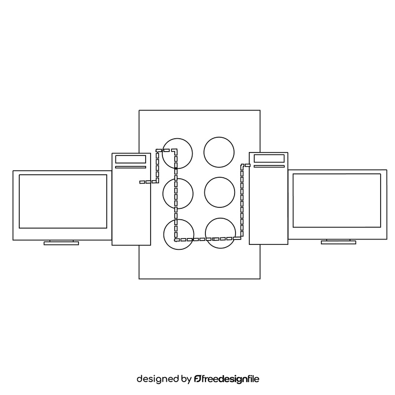 Circuit level gateway icon black and white clipart