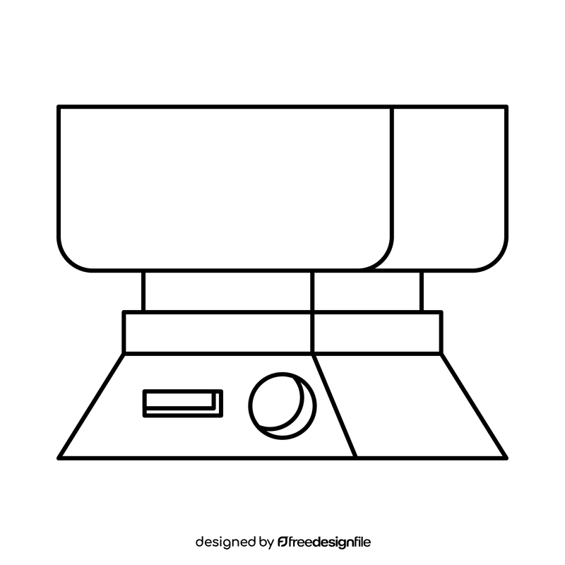 Analytical balance, chemistry drawing black and white clipart