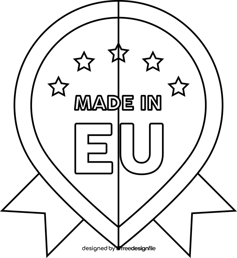 Europe badge black and white clipart