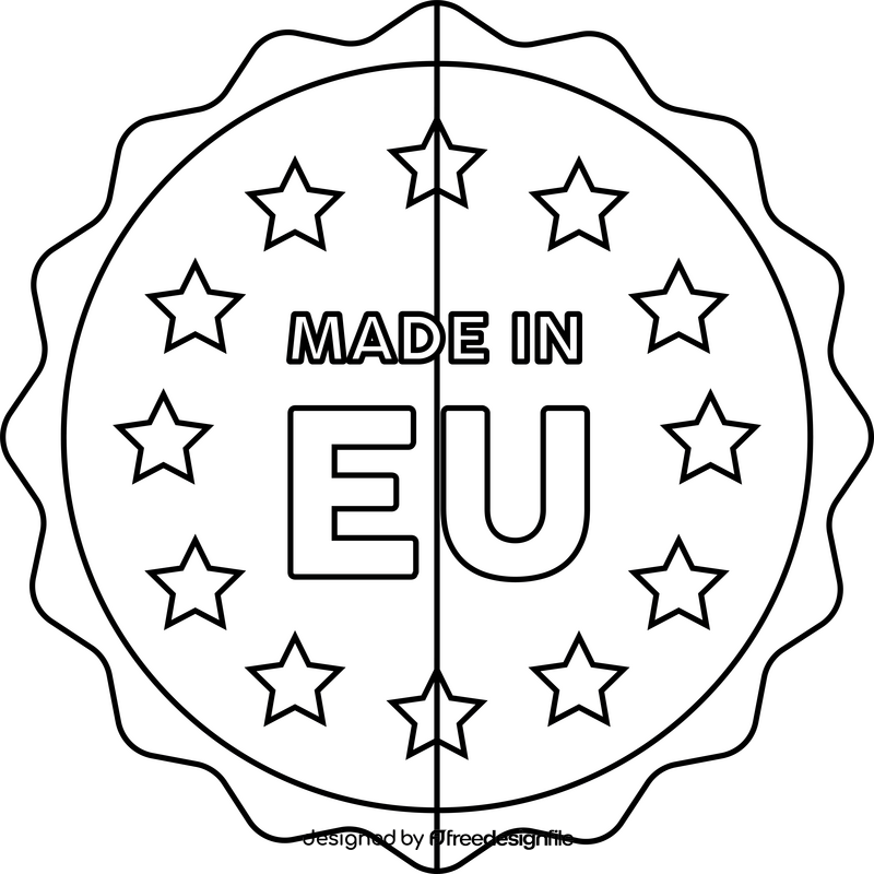 Badge EU black and white clipart