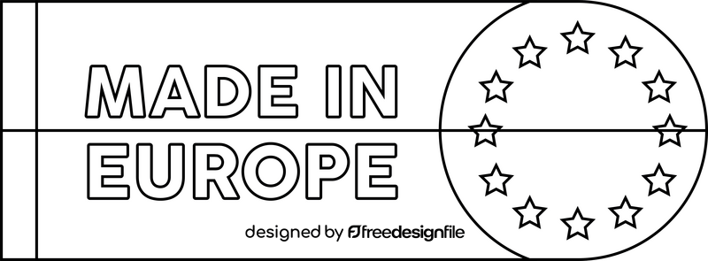 Made in Europe badge black and white clipart