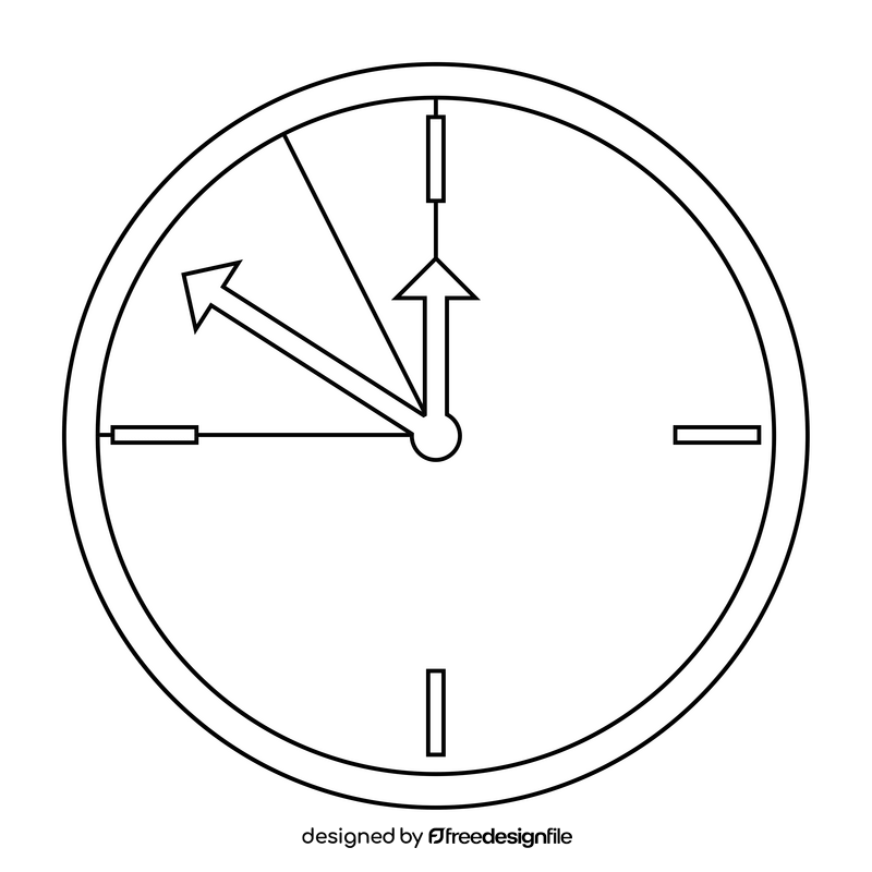Stress Deadline Clock drawing black and white clipart
