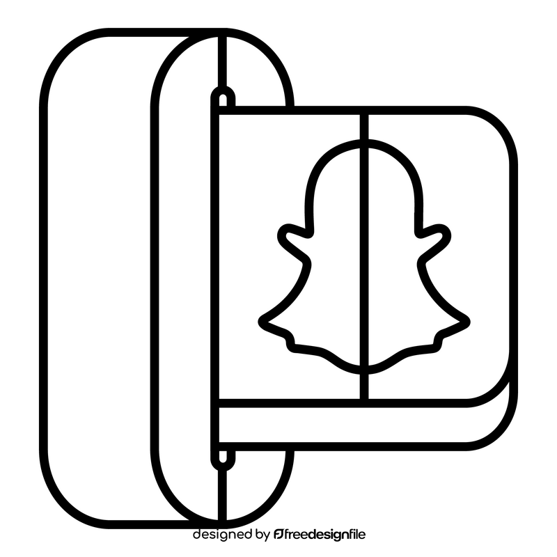 Snapchat social media icon black and white clipart