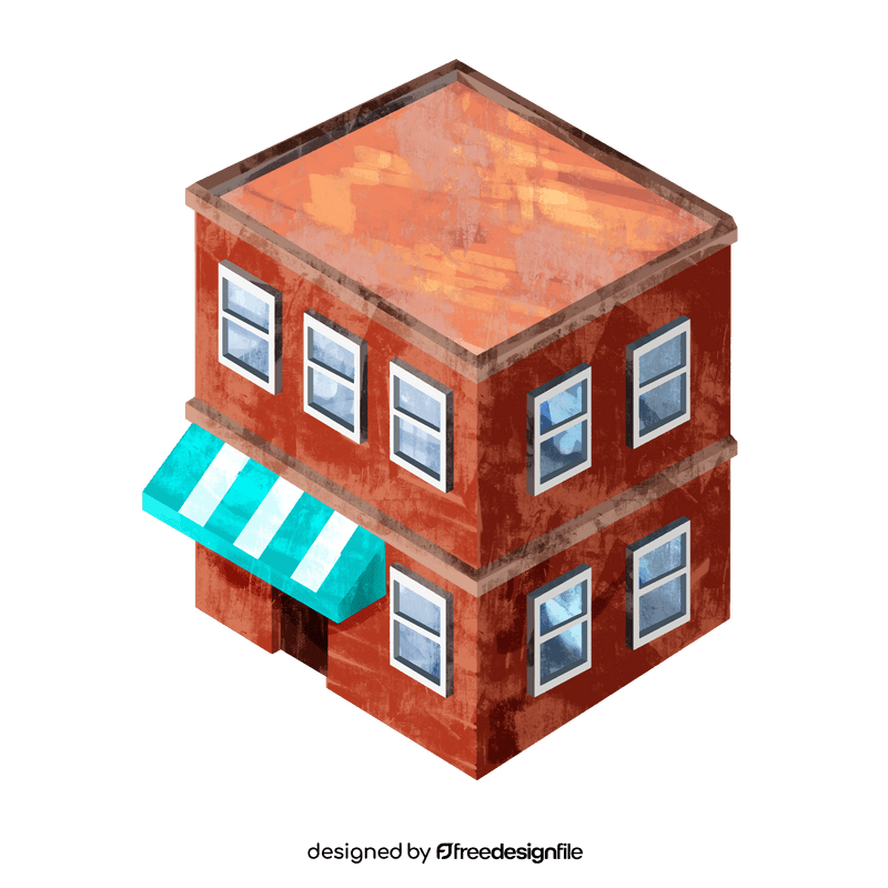 Two storey shophouse clipart