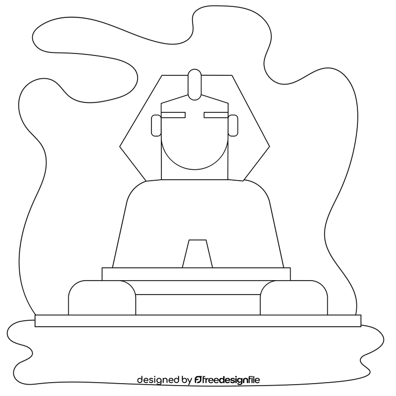 Sphinx drawing black and white clipart