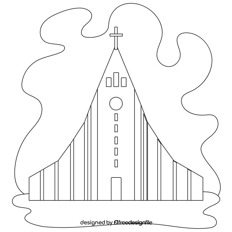 Hallgrimskirkja drawing black and white clipart