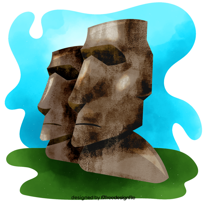 Moai easter island heads vector