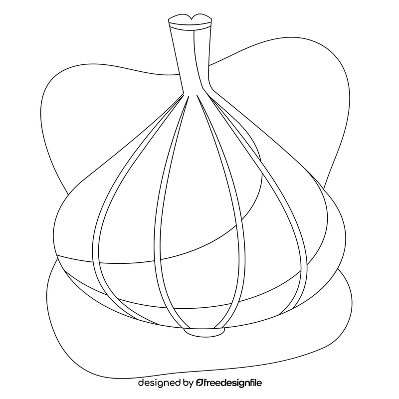 Garlic drawing black and white clipart