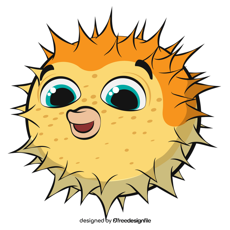 Pufferfish cartoon clipart