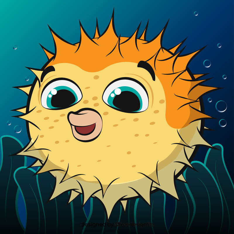 Pufferfish cartoon vector