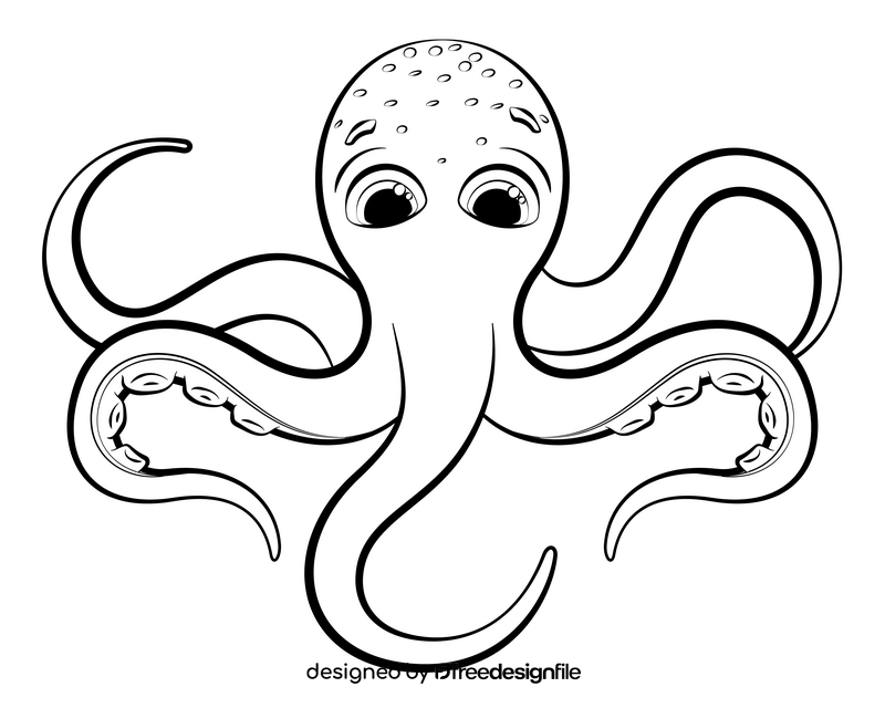 Octopus Cartoon Black And White Clipart Free Download